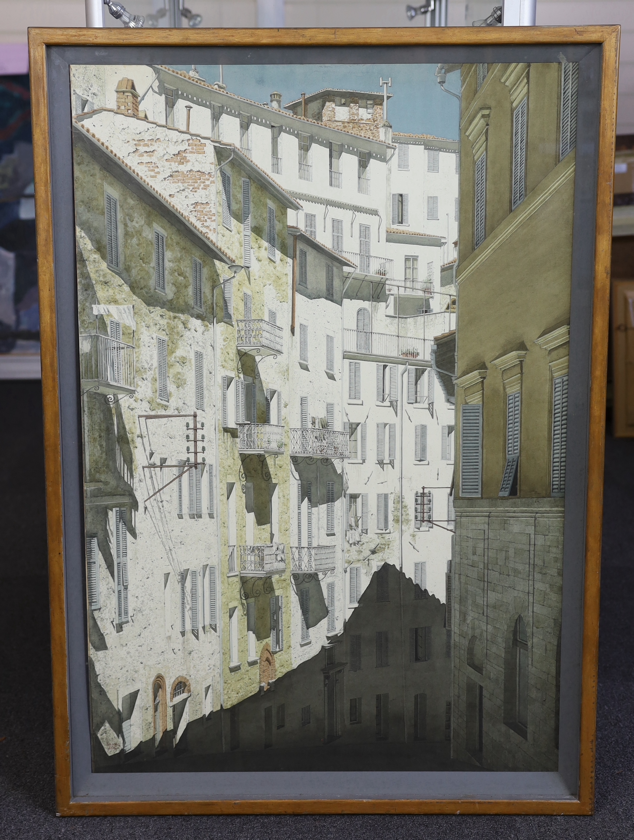 Robert Louis Banks (1911-2001), 'Via Cartolari, Perugia', watercolour, 99 x 66cm